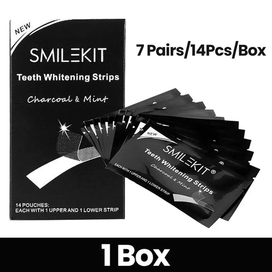 Black Whitening Strips – Fast & Effective Teeth Whitening Without Sensitivity (14pcs)